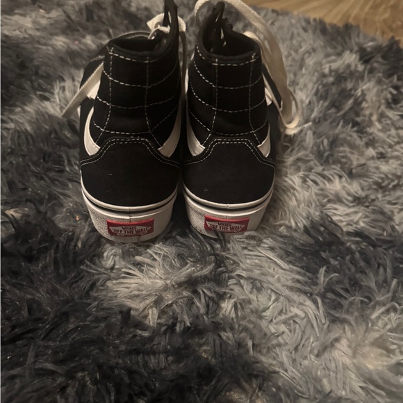 Vans Black and White High-Top Sneakers with Gum Sole - Picture 6 of 6